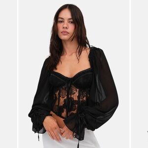 For Love & Lemons “Sade” bustier style top